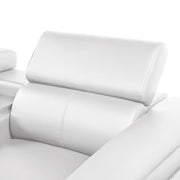 Nova Modern Style Sectional with 1 Console (Reading Light), Wedge with Bluetooth speaker, LED and Lifting wine cabinet - White