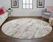 Parker Transitional Abstract, Ivory/Brown