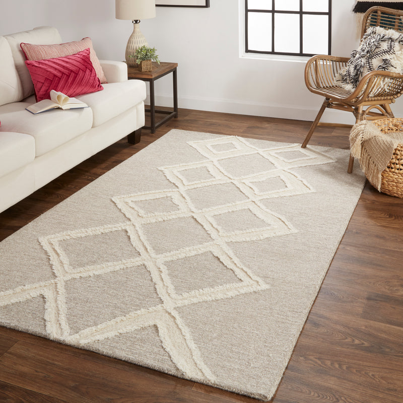 Anica Transitional Geometric, Gray/Ivory