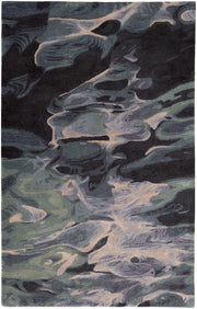Amira Transitional Abstract, Green/Blue/Black