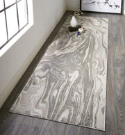 Prasad Modern Watercolor, Gray/Ivory/Silver