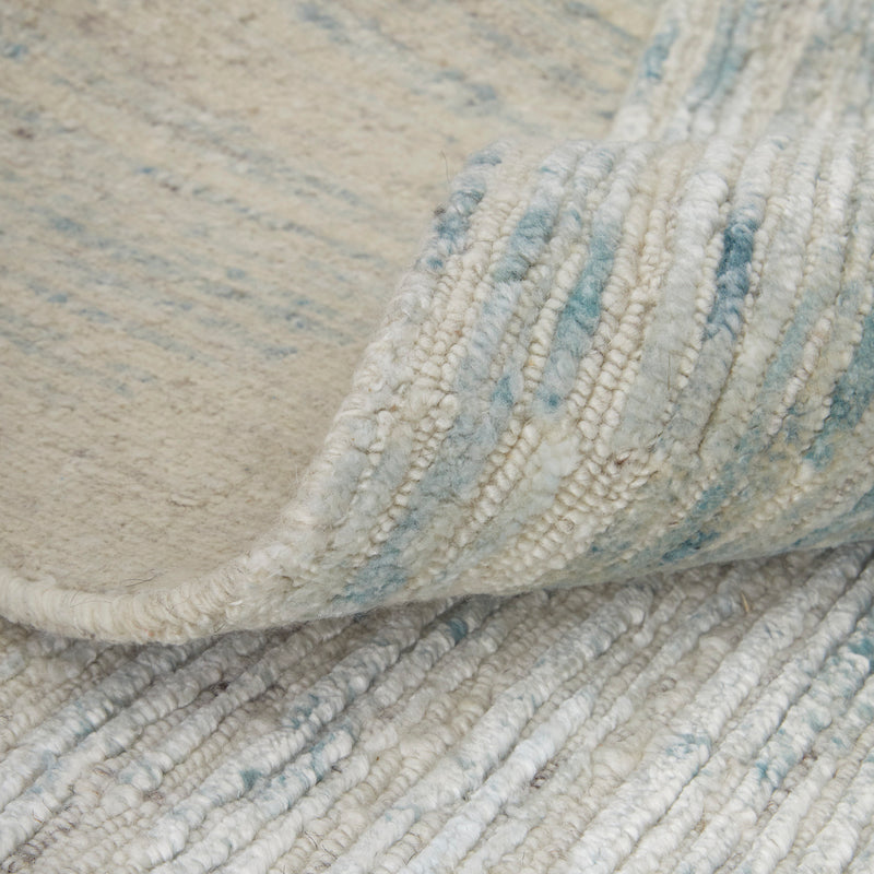 Brighton Modern Abstract, Blue/Ivory/Silver