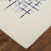 Maddox Transitional Abstract, Ivory/Blue
