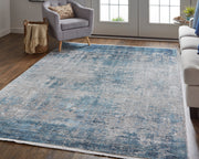 Cadiz Modern Abstract, Blue/Gray/Silver