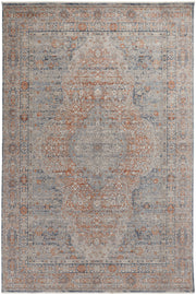 Marquette Transitional Medallion, Gray/Ivory/Orange
