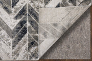 Micah Modern Chevron, Black/Gray/Silver