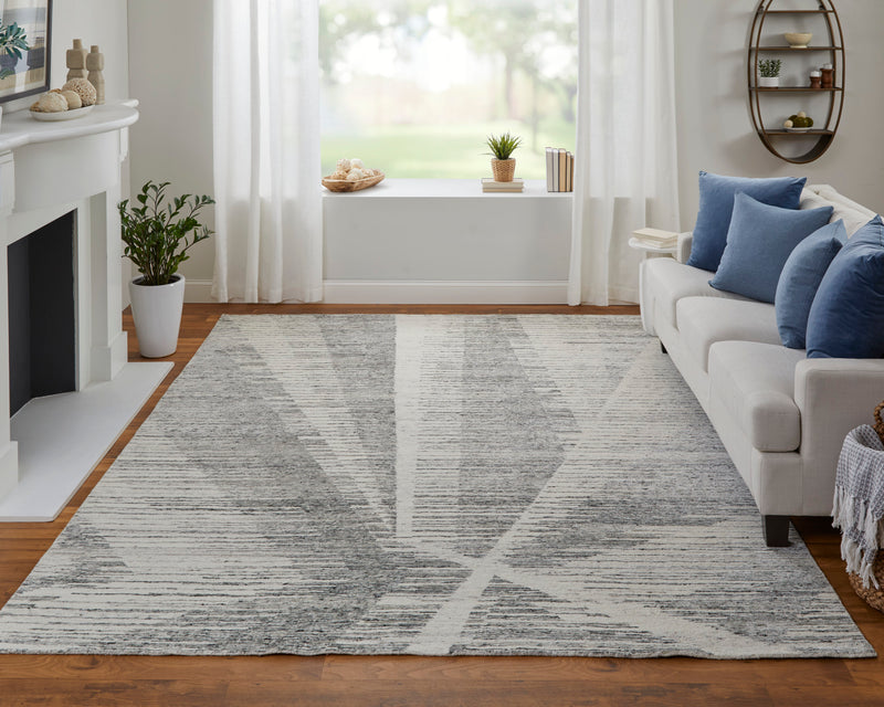 Brighton Modern Abstract, Ivory/Gray