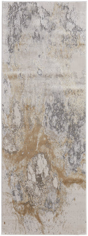 Astra Transitional Abstract, Gray/Gold/Ivory