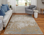 Aura Modern Abstract, Ivory/Brown/Gray