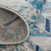 Indio Modern Herringbone, Ivory/Blue/Gray