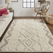 Anica Transitional Geometric, Ivory/Taupe/Gray