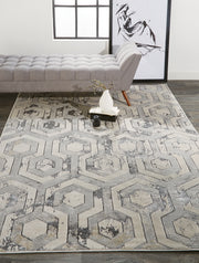 Micah Modern Distressed, Gray/Taupe/Silver