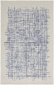 Maddox Transitional Abstract, Ivory/Blue