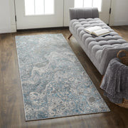 Azure Modern Watercolor, Ivory/Gray/Blue