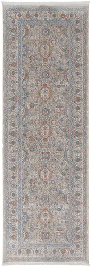 Marquette Transitional Oriental, Taupe/Silver/Blue