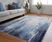 Indio Modern Abstract, Ivory/Blue/Black