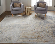 Laina Transitional Abstract, Tan/Ivory/Gray