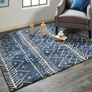 Colton Modern Geometric, Blue/Ivory