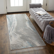 Azure Modern Abstract, Gray/Ivory/Blue