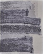 Anya Transitional Abstract, Gray/Blue/Ivory