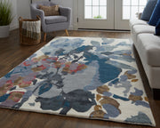 Dafney Transitional Floral & Botanical, Blue/Gray/Pink