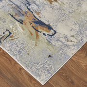 Clio Modern Abstract, Blue/Orange/Ivory