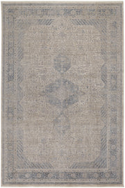Marquette Transitional Medallion, Taupe/Gray/Blue