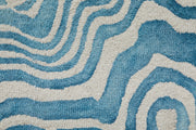 Lorrain Modern Abstract, Blue/Ivory