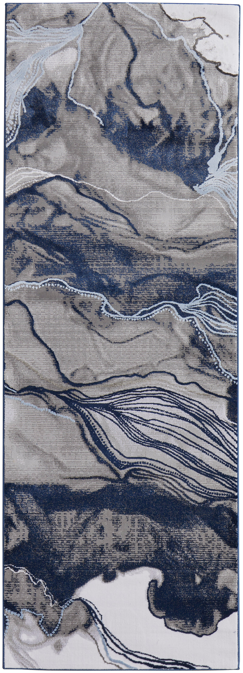 Gaspar Modern Abstract, Blue/Gray/Ivory