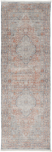 Marquette Transitional Medallion, Gray/Ivory/Orange