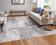 Clio Modern Abstract, Ivory/Gray/Brown