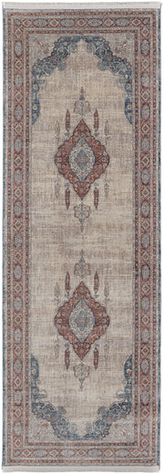 Marquette Transitional Medallion, Gray/Red/Blue
