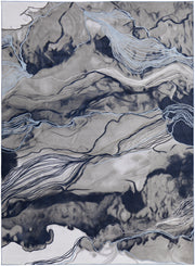 Gaspar Modern Abstract, Blue/Gray/Ivory
