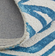 Lorrain Modern Abstract, Blue/Ivory