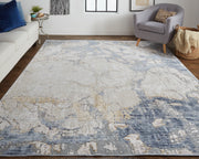 Laina Transitional Abstract, Tan/Blue