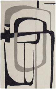 Maguire Transitional Abstract, Ivory/Gray/Black