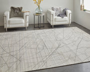Whitton Modern Abstract, Ivory/Gray