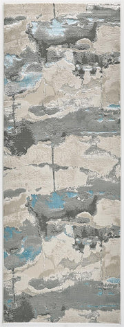Azure Modern Watercolor, Ivory/Gray/Blue
