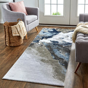 Gaspar Modern Abstract, Blue/Gray/White