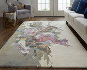 Dafney Transitional Floral & Botanical, Purple/Pink/Green