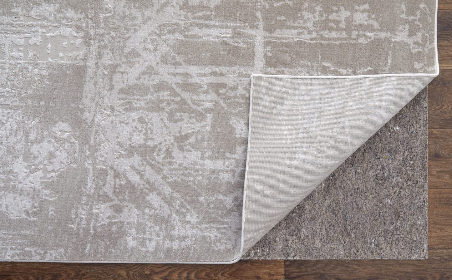 Prasad Modern Abstract, Ivory/Taupe/Silver
