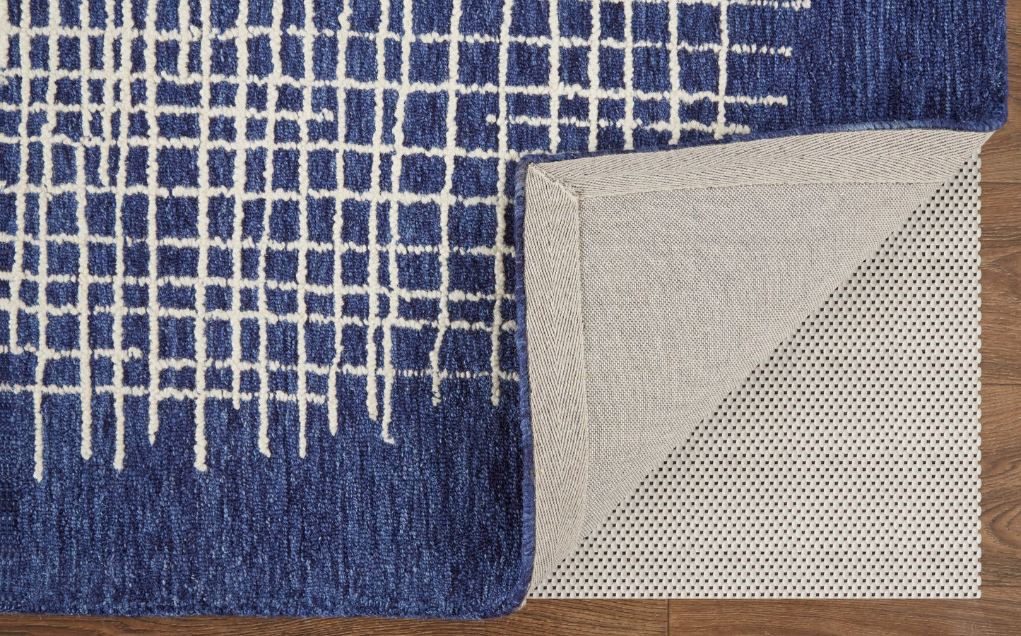 Maddox Transitional Abstract, Blue/Ivory