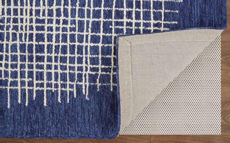 Maddox Transitional Abstract, Blue/Ivory