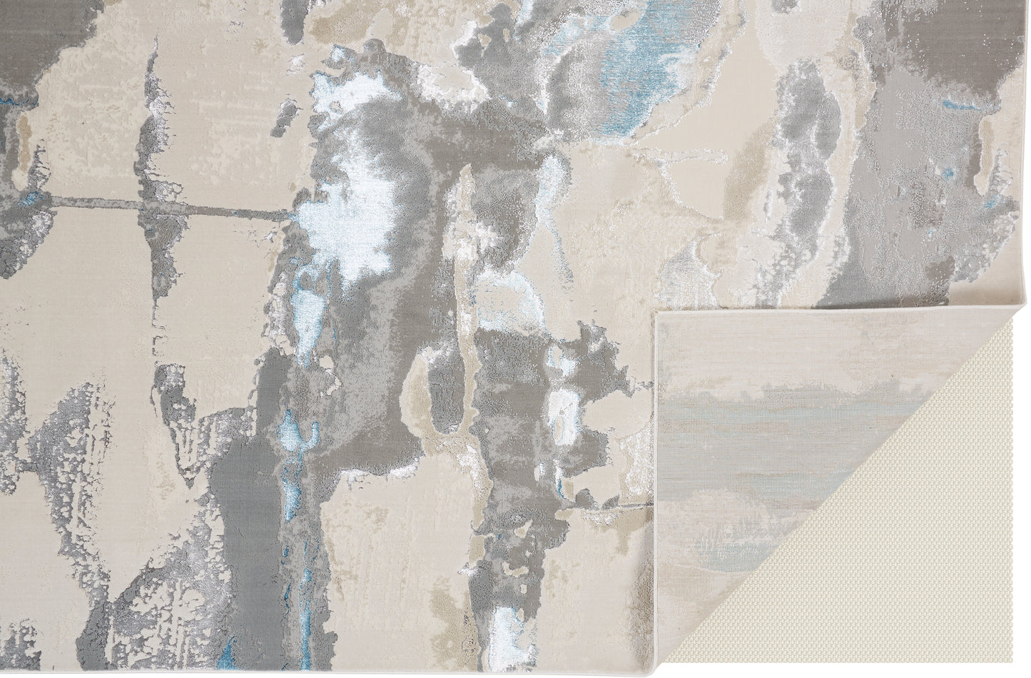 Azure Modern Watercolor, Ivory/Gray/Blue