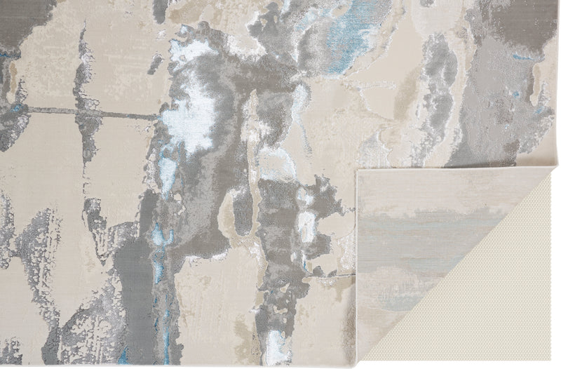 Azure Modern Watercolor, Ivory/Gray/Blue