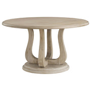 Rodota - 5 Piece Round Dining Table Set With Upholstered Chairs - White Washed