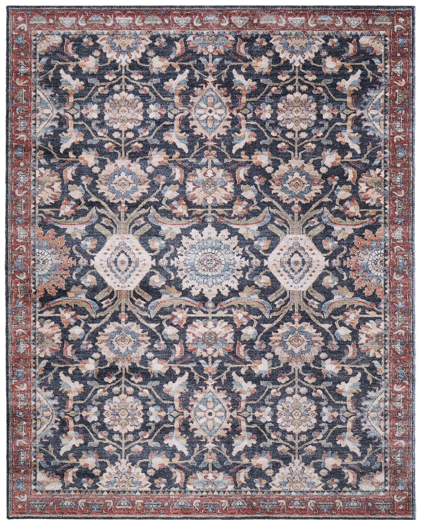 Pearson Traditional Medallion, Blue/Red/Ivory