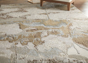 Aura Modern Watercolor, Gray/Ivory/Gold