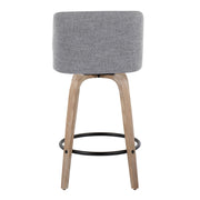 Toriano - Contemporary Fixed-Height Counter Stool & Swivel With Round Footrest (Set of 2)