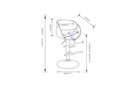 Amery - Mid Century Modern Adjustable Swivel Bar Stool
